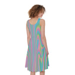 Rainbow Holographic Print Women's Sleeveless Dress