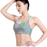 Rainbow Holographic Print Women's Sports Bra