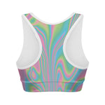 Rainbow Holographic Print Women's Sports Bra