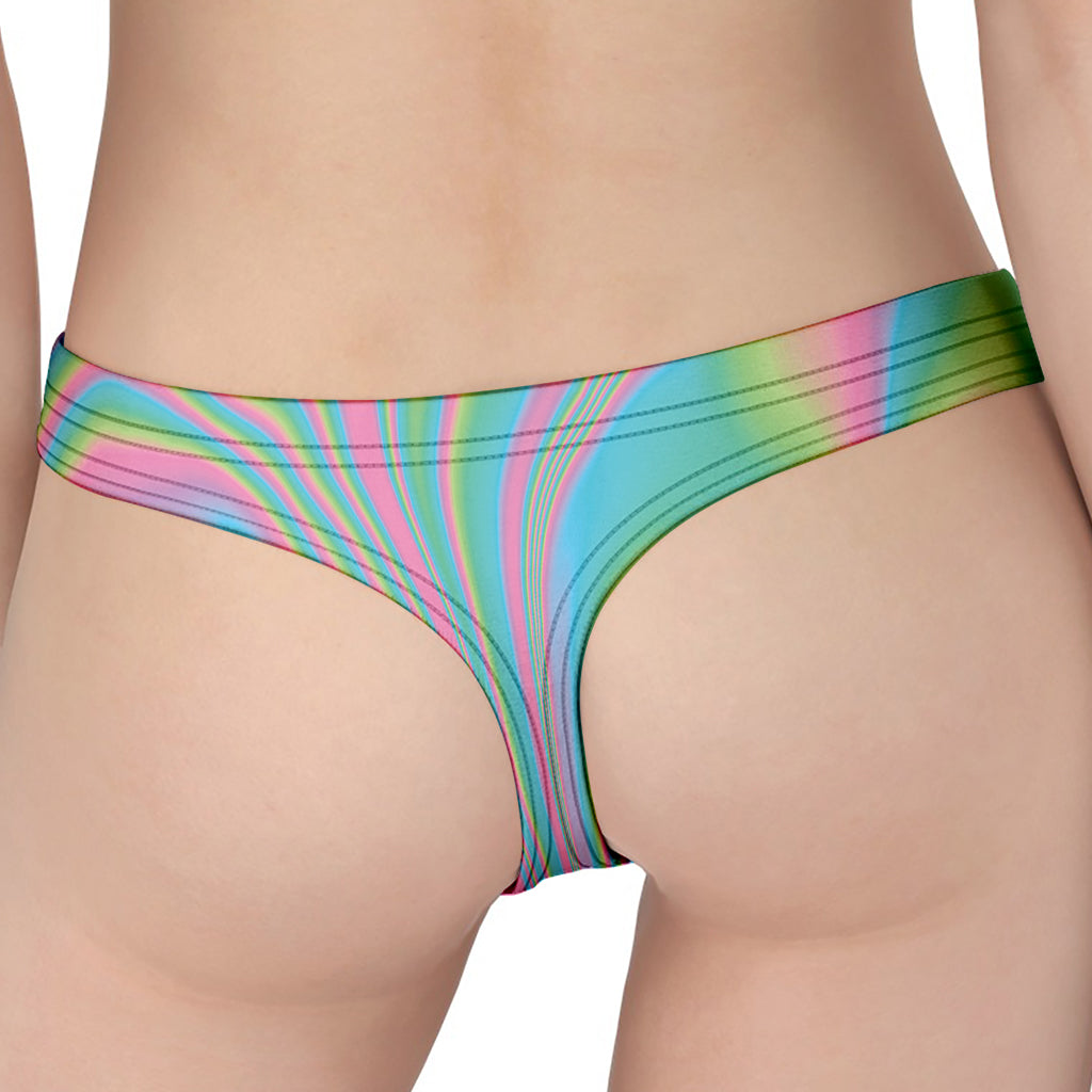 Rainbow Holographic Print Women's Thong