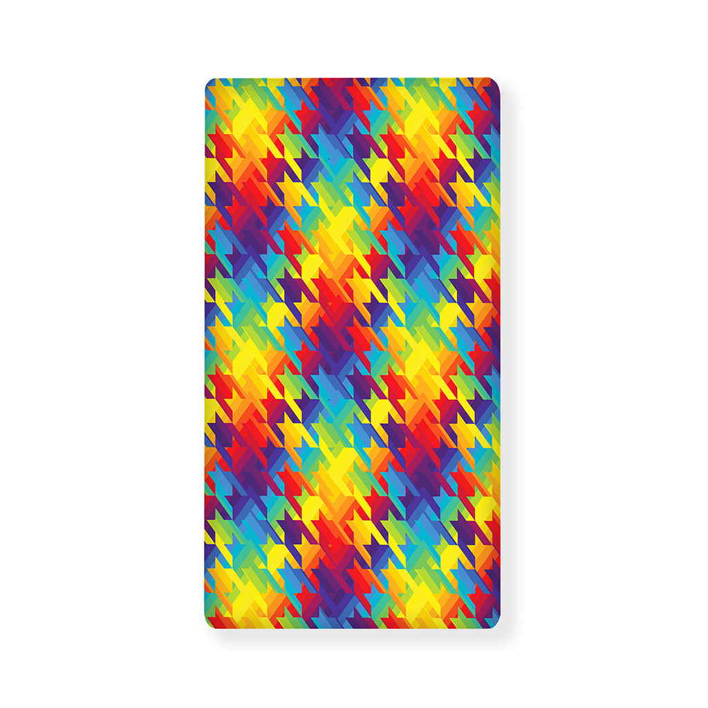 Rainbow Houndstooth Pattern Print Baby Crib Sheet
