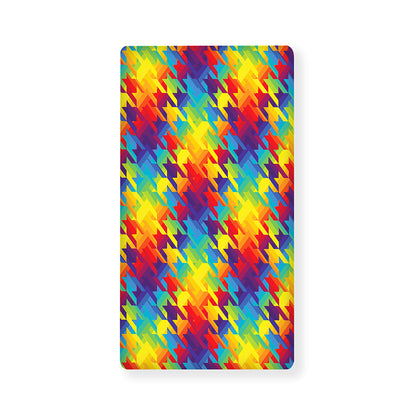 Rainbow Houndstooth Pattern Print Baby Crib Sheet