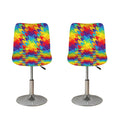 Rainbow Houndstooth Pattern Print Bar Stool Covers