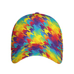 Rainbow Houndstooth Pattern Print Baseball Cap