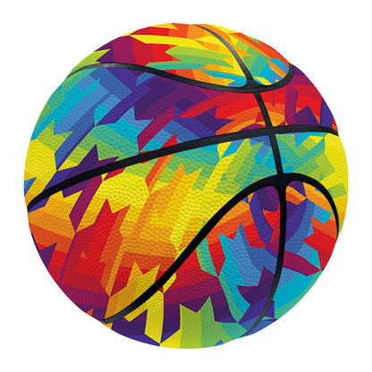 Rainbow Houndstooth Pattern Print Basketball