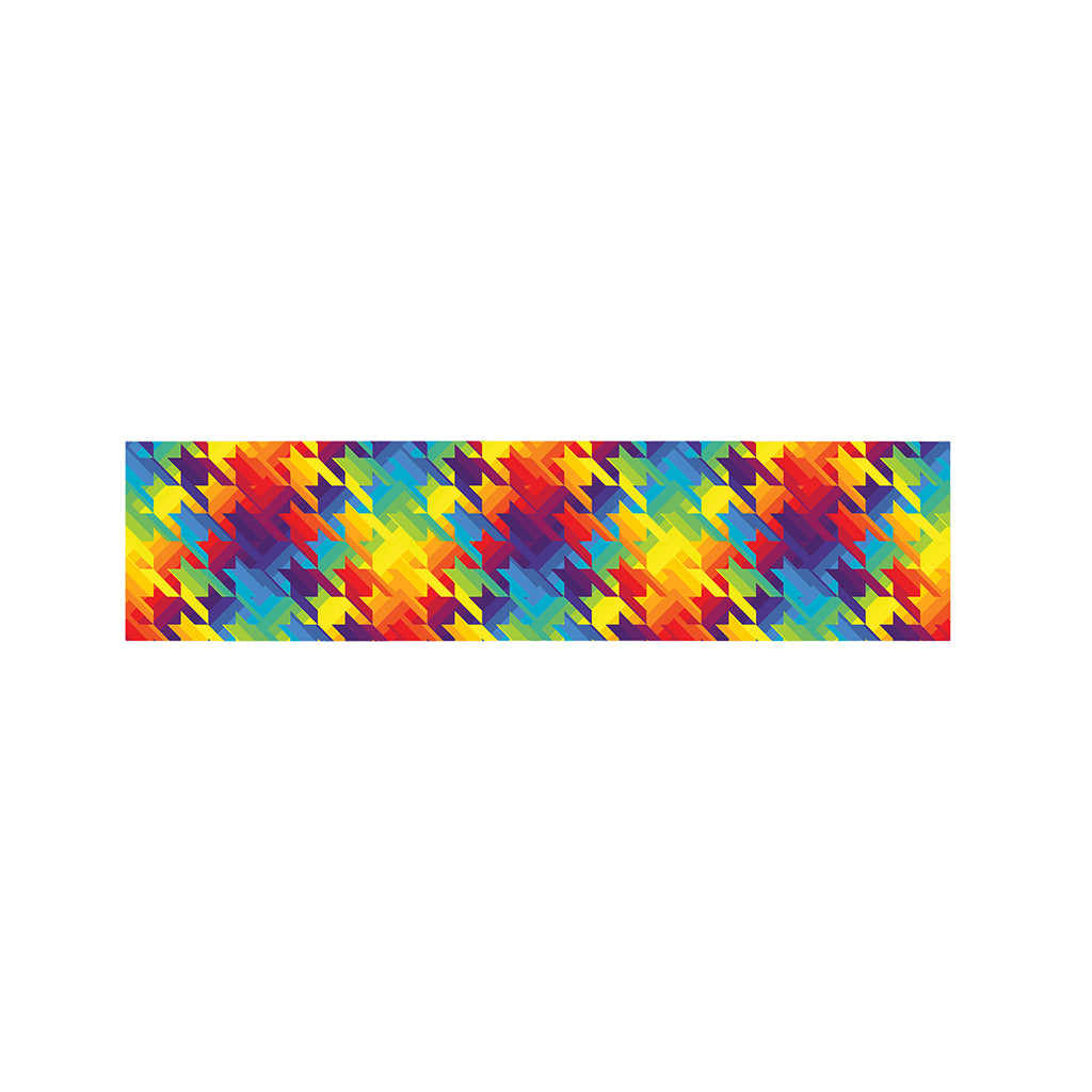 Rainbow Houndstooth Pattern Print Bed Runner