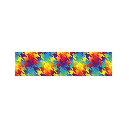 Rainbow Houndstooth Pattern Print Bed Runner