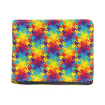 Rainbow Houndstooth Pattern Print Bifold Wallet