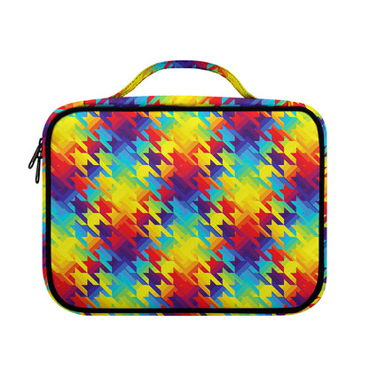 Rainbow Houndstooth Pattern Print Briefcase Bible Bag