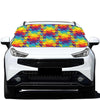 Rainbow Houndstooth Pattern Print Car Windshield Snow Cover