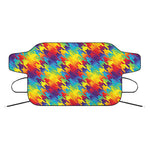 Rainbow Houndstooth Pattern Print Car Windshield Snow Cover