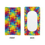 Rainbow Houndstooth Pattern Print Changing Pad Cover
