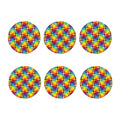 Rainbow Houndstooth Pattern Print Coaster Set