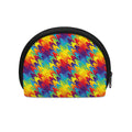 Rainbow Houndstooth Pattern Print Coin Purse