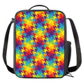 Rainbow Houndstooth Pattern Print Crossbody Lunch Bag