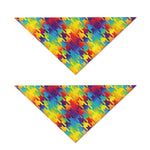 Rainbow Houndstooth Pattern Print Dog Bandana