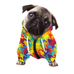 Rainbow Houndstooth Pattern Print Dog Zip Up Hoodie