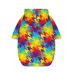 Rainbow Houndstooth Pattern Print Dog Zip Up Hoodie