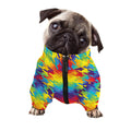 Rainbow Houndstooth Pattern Print Dog Zip Up Jacket