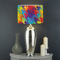 Rainbow Houndstooth Pattern Print Drum Lamp Shade