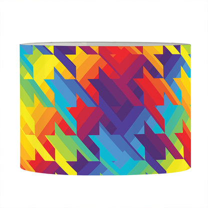 Rainbow Houndstooth Pattern Print Drum Lamp Shade