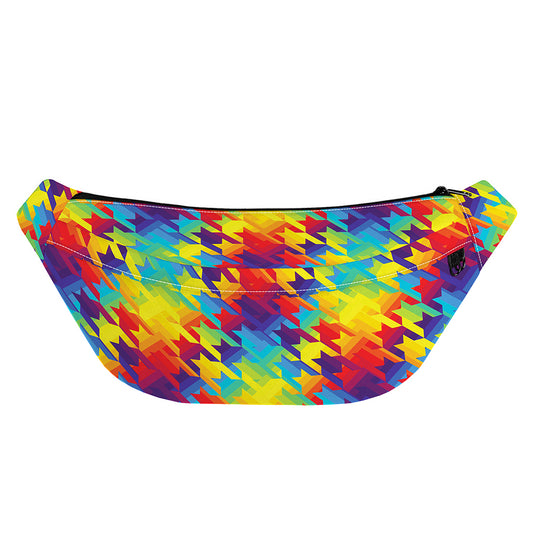 Rainbow Houndstooth Pattern Print Fanny Pack