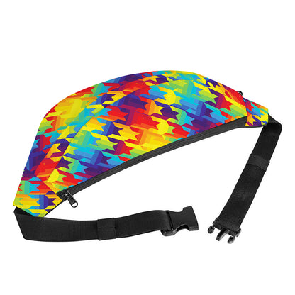 Rainbow Houndstooth Pattern Print Fanny Pack