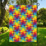 Rainbow Houndstooth Pattern Print Garden Flag