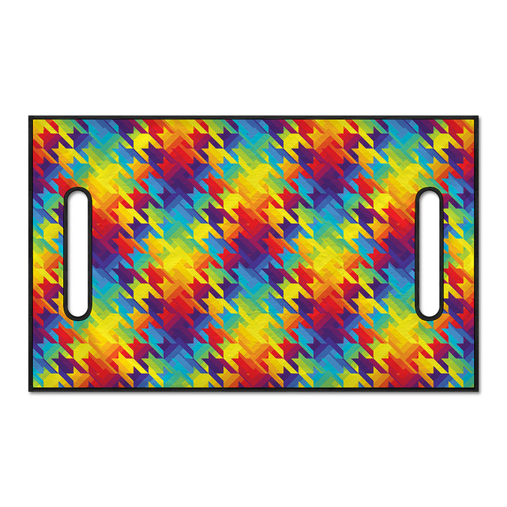 Rainbow Houndstooth Pattern Print Golf Cart Seat Cover