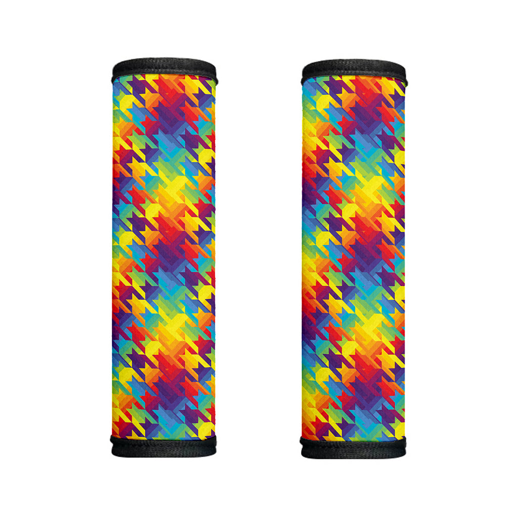 Rainbow Houndstooth Pattern Print Handle Covers