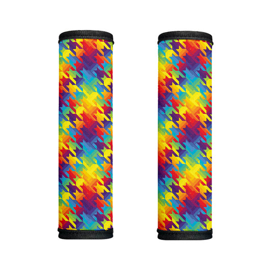 Rainbow Houndstooth Pattern Print Handle Covers
