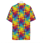 Rainbow Houndstooth Pattern Print Hawaiian Shirt