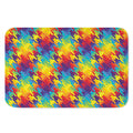 Rainbow Houndstooth Pattern Print Indoor Door Mat