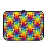 Rainbow Houndstooth Pattern Print Laptop Sleeve