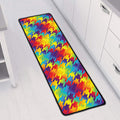 Rainbow Houndstooth Pattern Print Long Kitchen Mat