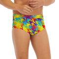 Rainbow Houndstooth Pattern Print Men's Briefs