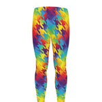 Rainbow Houndstooth Pattern Print Men's leggings