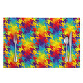 Rainbow Houndstooth Pattern Print Placemat