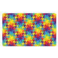 Rainbow Houndstooth Pattern Print Polyester Doormat