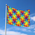 Rainbow Houndstooth Pattern Print Polyester Flag
