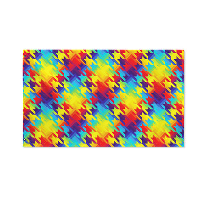 Rainbow Houndstooth Pattern Print Polyester Flag