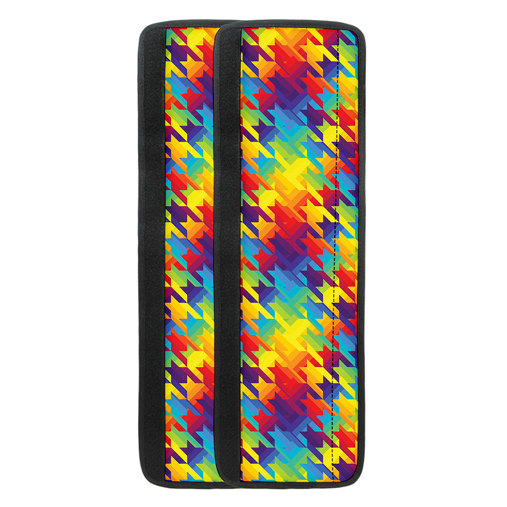 Rainbow Houndstooth Pattern Print Refrigerator Handle Covers