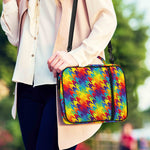 Rainbow Houndstooth Pattern Print Shoulder Strap Bible Bag