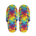 Rainbow Houndstooth Pattern Print Slippers