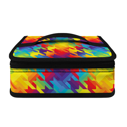Rainbow Houndstooth Pattern Print Small Lunch Bag