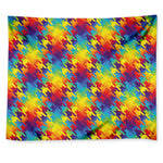 Rainbow Houndstooth Pattern Print Tapestry