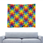 Rainbow Houndstooth Pattern Print Tapestry