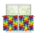 Rainbow Houndstooth Pattern Print Tier Curtains