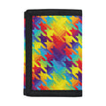 Rainbow Houndstooth Pattern Print Trifold Wallet