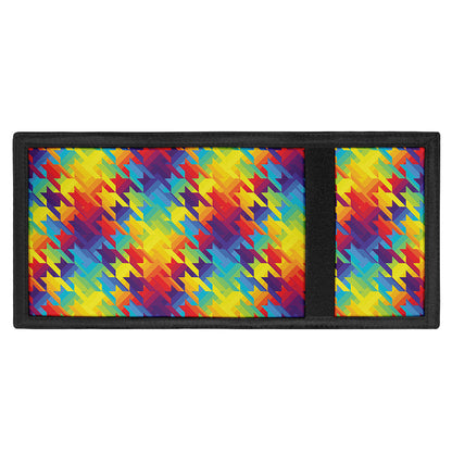 Rainbow Houndstooth Pattern Print Trifold Wallet